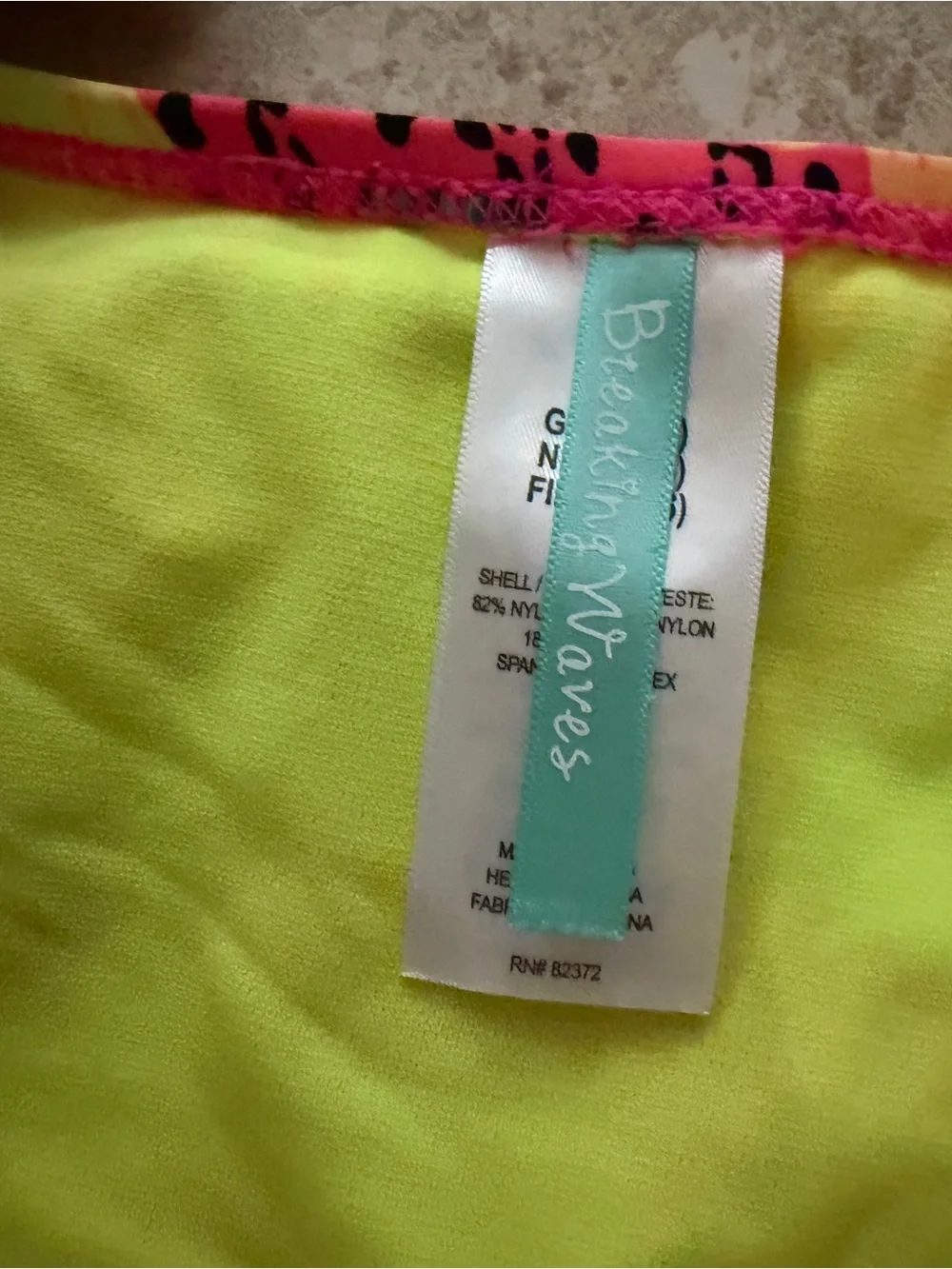 Girls' Neon Pink Tropical Ruffle Bikini Set